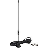 Bingfu FM Antena 75ohm F Adaptador Base Magnética Antena de Radio con 2 m 6.56ft F Cable de Extensión 2 Kit para Yamaha…